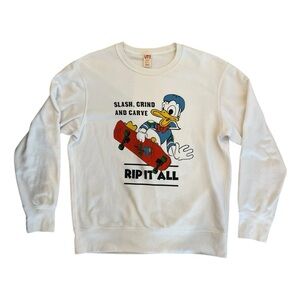 Uniqlo X Disney Donald Duck Sweatshirt Mens Large Japan Pullover Crewneck White